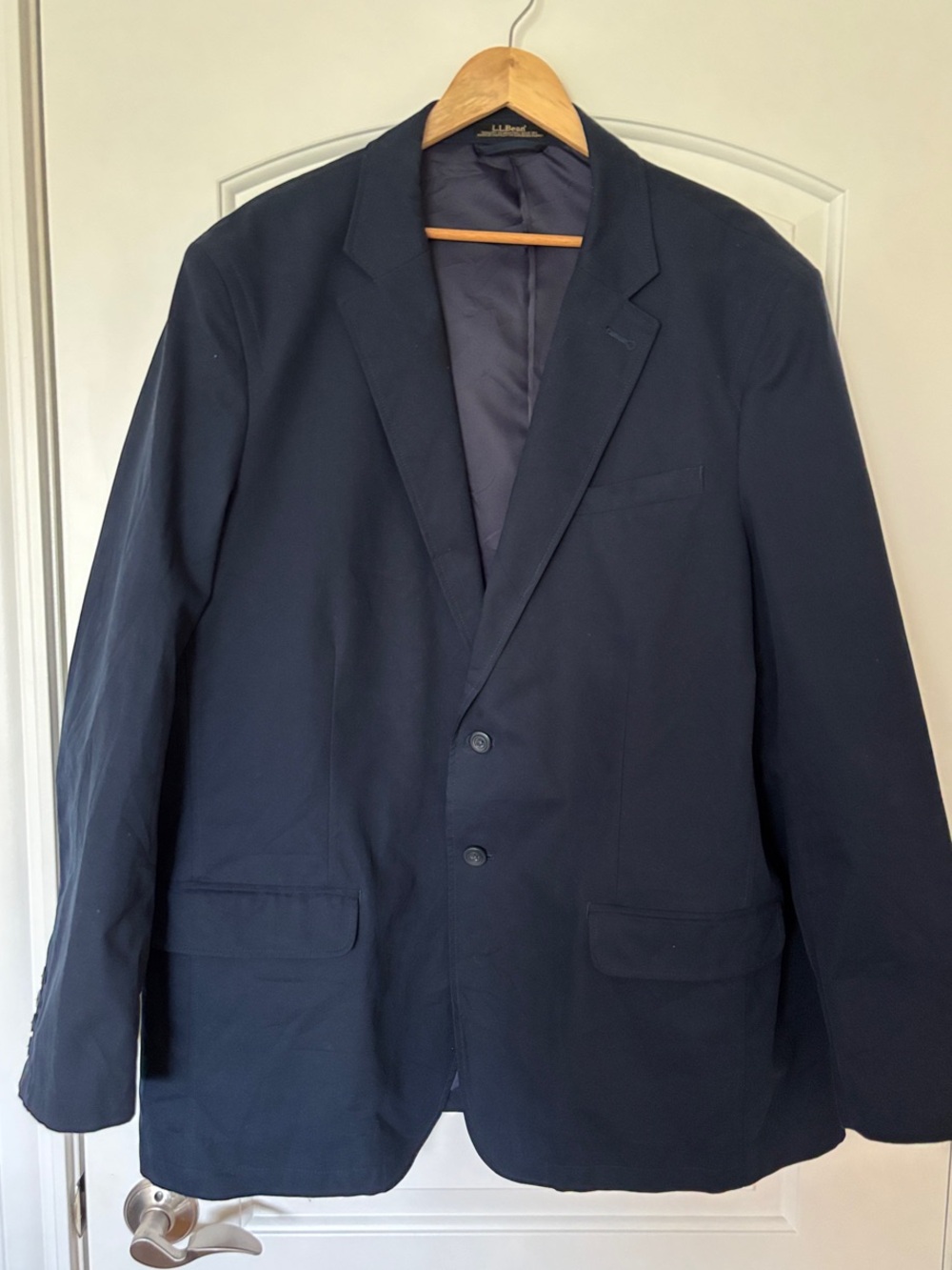 L.L Bean Men’s Navy Blue Cotton Sports Jacket 50 Tall 290300 EUC